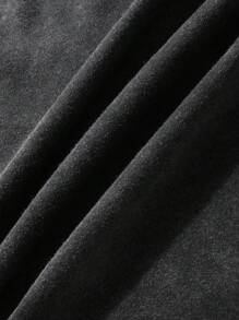 Men's Casual "Paris" Print Washed Drawstring Hoodie Sweatshirt, Autumn - Black - View 5