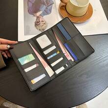 Fashionable Lightweight Casual Long Wallet, Handheld Coin Purse, Card Holder, Travel Wallet For Women Money Wallet Purse Wallet - Black - View 5