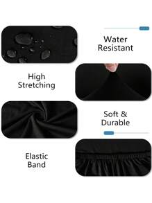 1pc Chair Cover Milk Silk Elastic Waterproof Bench Cover Hotel Restaurant Table Chair Cover