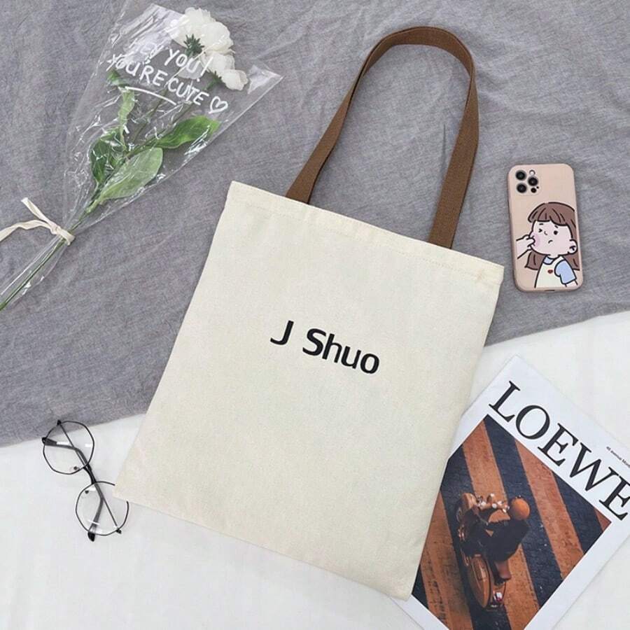 帆布包单肩包学生补习布袋大容量手提包简约帆布包 - 彩色 - 查看 1