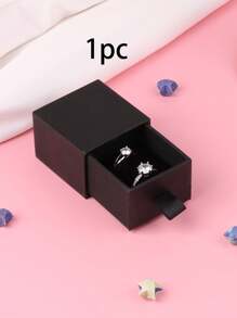1pc/2pcs/3pcs/5pcs/10pcs Vintage High-Grade Earring Jewelry Box Set, Genuine Leather Drawer Engagement Rings Box, Simple Design Earring Storage Box, Valentine's Day Gift - Black - View 11