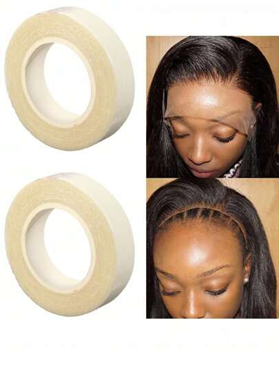 2pcs Hair Extensions Tool Beauty Lace Wig Glue Tape Long Lasting Waterproof Hair Extension Adhesive Double Sided Wig Tape