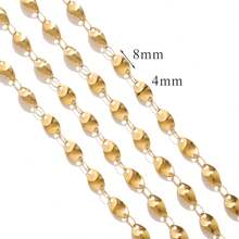1m Stainless Steel Chain Accessories Stainless Steel Three-Dimensional Diamond Chain Leaf Chain Double Ring Love Chain Electroplated 18K Gold Bone Chain Chain Non-Fading Chain DIY Jewelry Accessories - Chain - View 16