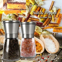 1 Bộ máy xay muối và hạt tiêu tuyệt đẹp - Bình lắc kết hợp bằng thép không gỉ có thể nạp lại với cối xay thô có thể điều chỉnh - Thưởng thức các loại gia vị yêu thích của bạn, hạt tiêu xay tươi, muối Himalaya hoặc muối biển - Bạc - Xem 11