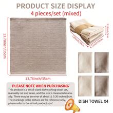 4pcs Set Mixed Color Solid Waffle Texture Dish Cloths/Cleaning Rags/Kitchen Towels, Fluffy Soft Absorbent Cleaning Cloths, Suitable For Washing Dishes, Household Cleaning, Housewarming Gifts