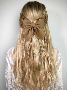 Juego de 2/3/4/5 pinzas para el cabello de colores cortas con lazo para niñas, pasadores de lazo clásicos suaves, diadema de seda vintage con pinza metálica, accesorios elegantes para el cabello, gran regalo para niñas
