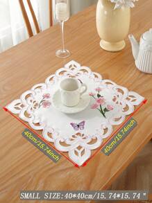 100% Polyester Fabric Delicate Embroidered Hollow-Out Crafted Kitchen/Dining Table Runner, Pink, Home Decor, Holiday Decor, Indoor/Outdoor, Party/Wedding, 1pc - Multicolor - View 7