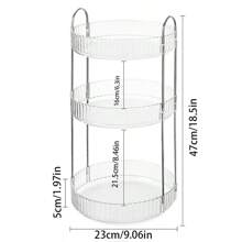 1PC Cosmetics Rotary Storage Rack, Vanity Bathroom Desktop Storage, Suitable For Dressing Table, Bathroom, Kitchen Placement, Rotating Makeup Organizer, 360° Rotating Skin Care Organizer, Bathroom Organizer - Multicolor - View 16