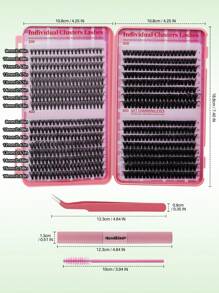624PCS Mixed DIY Lash Extension Kit High Capacity Individual Lash Clusters 9-16MM Mixed D Curl Effect Natural Look Wispy Soft And Comfortable False Eyelashes Long-Lasting Individual Lashes Kit With Lash Bond&Seal And Tweezers And Lash Brush