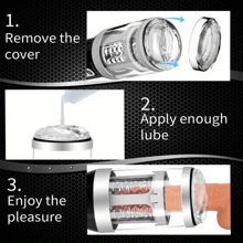 Male Multifunctional All-In-One Machine Masturbator, Ultra Full Function Penis Pump, Male Sex Toy Adult Toys Multi Thrusting & Rotating Modes, Visual Window & Interactive Induction
