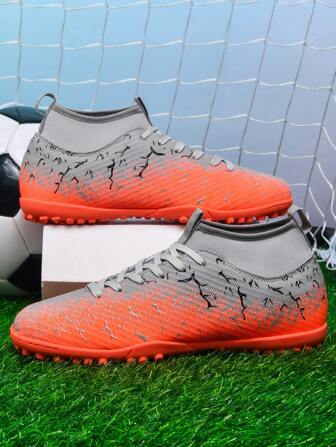 1 Pair Football/Soccer Cleats For Adults, Students, Youth, Unisex, Non-Slip & Durable, Suitable For Outdoor Playing, Training On Natural Grass, Soft Ground, Artificial Grass, Lace-Up, High-Performance, Lightweight, Olive Green