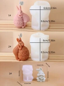 1 pezzo Stampo in silicone a forma di coniglio di Pasqua carino, fai da te