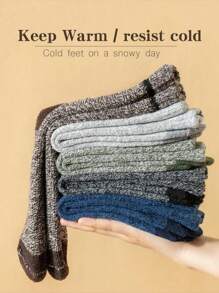 5pcs/1 Upgraded Set Thick, Warm, Breathable & Odor-Resistant Crew Socks For Men & Women, Comfortable For Daily Life, Sports & Extreme Cold Weather
