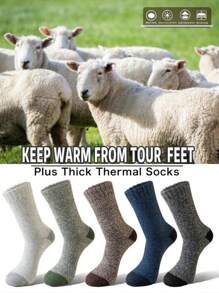 5pcs/1 Upgraded Set Thick, Warm, Breathable & Odor-Resistant Crew Socks For Men & Women, Comfortable For Daily Life, Sports & Extreme Cold Weather