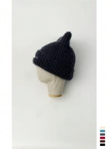 1 chiếc mũ len chống gió và lạnh mùa thu/đông Unisex, mũ len cá nhân hóa màu trơn, mũ ấm thời trang phù hợp cho các cặp đôi, mũ len lông thỏ nhiều màu tùy chỉnh, mũ len lật tai thời trang - Nhiều màu - Xem 4