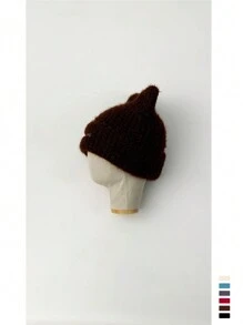 1 chiếc mũ len chống gió và lạnh mùa thu/đông Unisex, mũ len cá nhân hóa màu trơn, mũ ấm thời trang phù hợp cho các cặp đôi, mũ len lông thỏ nhiều màu tùy chỉnh, mũ len lật tai thời trang - Nhiều màu - Xem 5