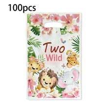 30/50/100 chiếc Túi quà tặng hình động vật, hoa, lá Túi tote, bướm, hươu cao cổ, ngựa vằn, voi, khỉ, hổ, lá, bánh quy kẹo Túi quà tặng, quà tặng tiệc sinh nhật, túi đựng đồ trang sức - nhiều màu - Xem 12