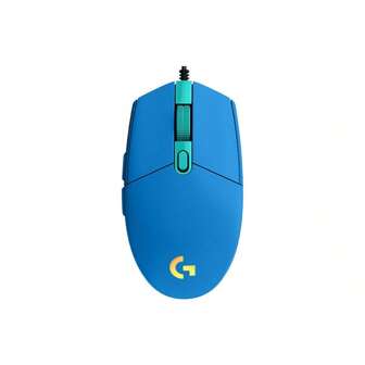Logitech Ratón con cable G102 Mecánico para juegos, liviano, con iluminación RGB de estilo de transmisión, diseño clásico cómodo, adecuado para manos pequeñas y medianas, color azul