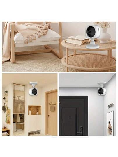 Piece Of Mini Slimme Security Camera, 2.4G WiFi Home Pet Monitor, 1080P Full HD Quality, Built In AP Hotspot, ,No Battery, Power Supply Through USB Supply,Two Way Audio, Night Vision Function, Motion Detection, Portable Desktop Installation Base,, Monitoring Wireless Outdoor Camera. view 5