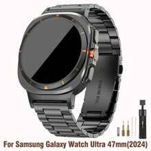 1 peça compatível com Samsung Galaxy Watch Ultra Band 47mm (2024), pulseira de metal de aço inoxidável de luxo para negócios, pulseiras Galaxy Watch Ultra 7 para homens e mulheres