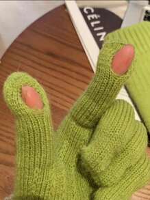 1 Cặp Găng tay cảm ứng mùa đông ấm áp cho nữ, lót nhiệt, dày, chống trượt, Găng tay đan để đi xe - Nhiều màu - Xem 3