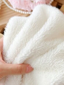 M.Dian xi 2025 Spring/Autumn Children Cartoon Sweater, Young Girl Round Neck Thermal Lined Thickened Plush Pullover, Knitted Top