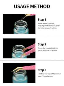 1套15毫升睫毛嫁接清洁套装，包含液体胶水卸除剂和海绵球睫毛夹清洁工具，强力快速清洁睫毛嫁接工具。 - 無色 - 查看 7