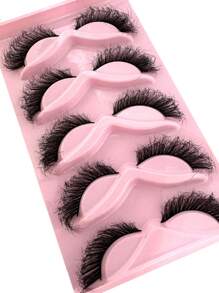 5 Pairs Fox Eye-Inspired Long Natural Lush Angel False Eyelashes, Create A Captivating Natural Look - Cat Eye Lashes - View 10