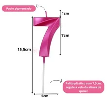2 Pink Number Birthday Candles Various Ages - 17/71 tuổi - Xem 4