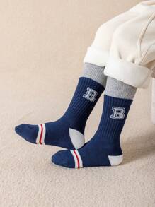 4 Paar Cartoon Buchstaben-Muster Knöchelsocken, Freizeitsocken für Studenten, Herbst/Winter
