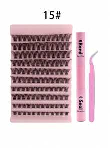 30/40/50/60/80/100D 8-16 mm D Curl Kit de extensión de pestañas con unión de pestañas y pegamento de sellado, grupos de pestañas, herramientas de maquillaje, kit de extensión de pestañas DIY para pegar pestañas,pestañas pestans extensiones de pestañas