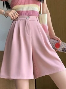 Tailored Bermuda Shorts Without Belt - Gringa Fashion - Pink - View 1