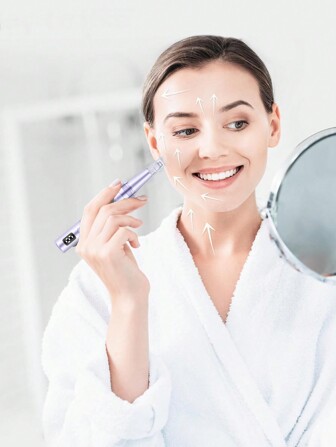 Derma Stamp Pen - 可调节微针笔，面部和身体护肤工具，男女护肤工具套装