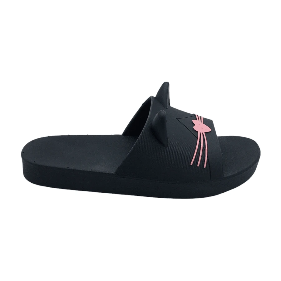 Chanclas Sandalias Pantuflas Katy Gatito - Negro - Ver 1