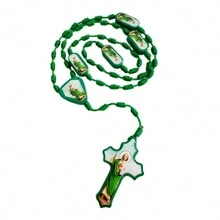 1 Stück handgefertigte katholische Halskette mit Anhänger, Kreuz, Medaille der Heiligen Jungfrau Maria, Schutz, Segen, katholischer Schmuck, Geschenkanhänger für Auto, Weihnachten, Halloween, für Männer und Frauen