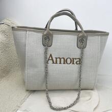 Túi Tote Canvas Dung Tích Lớn Cho Nữ, Kiểu Dáng Xô, Túi Xách & Túi Đeo Chéo, Túi Xách Khóa Kéo Tùy Chỉnh Cho Mọi Mùa - Màu Khaki - Xem 12