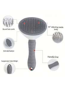 Cepillo autolimpiante para mascotas | Herramienta de desensibilización de acero inoxidable y agarre antideslizante | Regalos de Navidad para amantes de perros y gatos, esencial de la temporada de miedo, cepillo quitapelo de perro y gato | Peine desenredante de dientes de acero con autolimpieza | Relleno de calcetín navideño, kit de aseo de mascotas de Halloween, cepillo quitapelo de mascotas con autolimpieza | Mango antideslizante y desenredante | Regalo festivo para propietarios de mascotas, Navidad - Multicolor - Ver 7