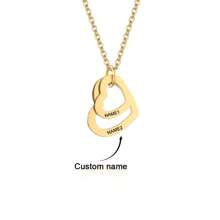 Personalized Stainless Steel Engraved 1-4 Pcs Name Necklace Custom Name Multilayer Heart Pendant Necklace Charm Women's Name Plate Jewelry Holiday Ornament Gifts For Girlfriend,Valentine's Day Gifts Birthday Gifts Mother's Day Gifts