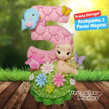 Biscuit Birthday Candle  Garden Theme Cake Topper Children's Party 1, 2 And 3 Years Old - 5年 - 查看 1