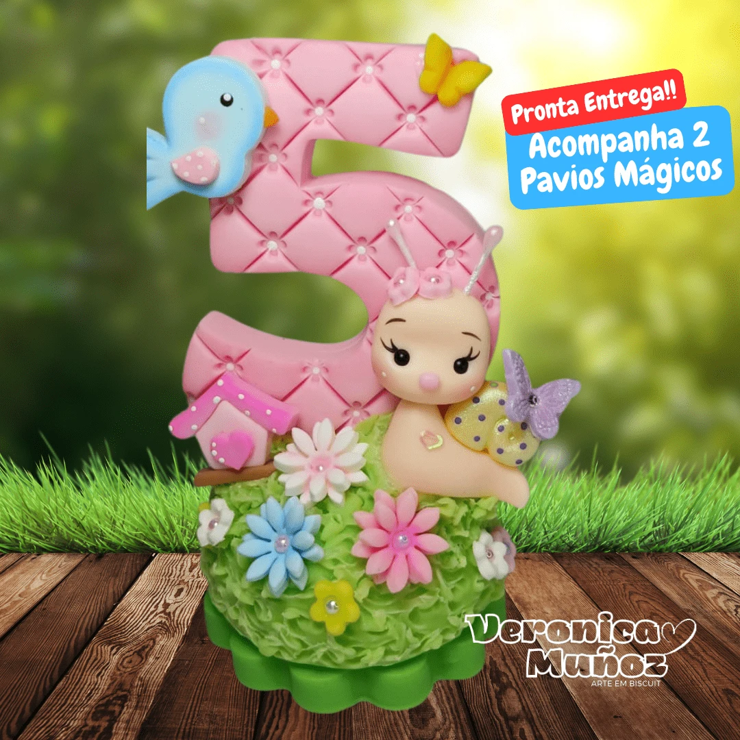 Biscuit Birthday Candle  Garden Theme Cake Topper Children's Party 1, 2 And 3 Years Old - 5年 - 查看 1