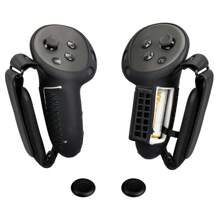 Silicone Controller Grip Cover For MetaQuest 3S/3,Anti-Throw Protector Grip Cover With Battery Opening And Adjustable Knuckle Strap (Black)