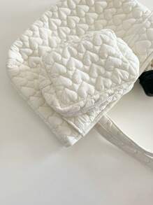 1 件大号多功能时尚心形妈咪单肩包、旅行背包、带隔层的尿布包、孕妇和婴儿礼品袋、大容量 - 彩色 - 查看 5