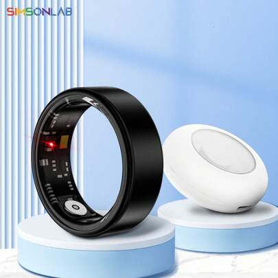 SIMSONLAB Bague intelligente à longue durée de vie de la batterie, suit les activités quotidiennes, design léger, livrée avec un étui de chargement