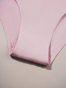 8pcs Teen Girls Basic Ribbed Solid & Stripe Comfortable Panties For Autumn/Winter