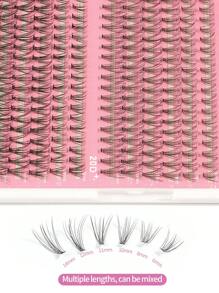 MAGEFY 240 racimos de pestañas postizas individuales de visón falso con rizo C, con rizos talla grande largos C, pestañas DIY personales de diferentes longitudes, pestañas naturales y suaves hechas a mano para uso diario, pestañas de manga para viajes, regalo para mujeres y niñas, 10D/20D