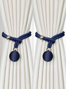 2pcs Ball Decor Polyester Curtain Tieback,Modern Solid Pom Pom Curtain Strap Tie Gifts Birthday Graduation