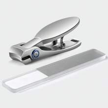 Obcinacz do paznokci ze stali nierdzewnej - konstrukcja odporna na zachlapanie, szerokie otwarcie do grubych paznokci, precyzyjne przycinanie, obcinacz do paznokci do manicure domowego z pilnikiem do paznokci, obcinacz do paznokci o dużych ustnikach, pojedynczy zestaw odporny na zachlapanie, odpowiedni do grubych i twardych paznokci u stóp i stóp dorosłych