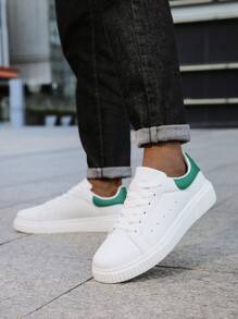 男士运动鞋设计简洁，款式百搭，透气舒适 - 白綠 - 查看 1