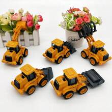 1pc Friction Powered 4WD Construction Vehicle Toy, Push And Pull Design, Suitable For Boys And Girls 3 Years Old And Above, Perfect Gift