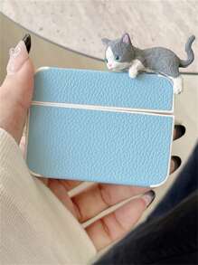 Cute Cartoon 3D Cat Headphone Case Compatible With Airpods 1 2 3 Pro 2 Stylish Litchi Pattern Protective Back Cover